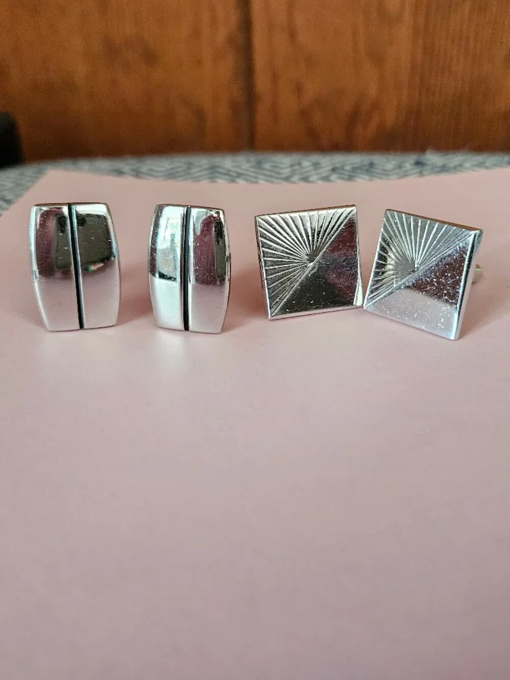 Vintage Swank Silvertone Cufflinks & Bonus Pair of Vintage Silvertone Cufflinks